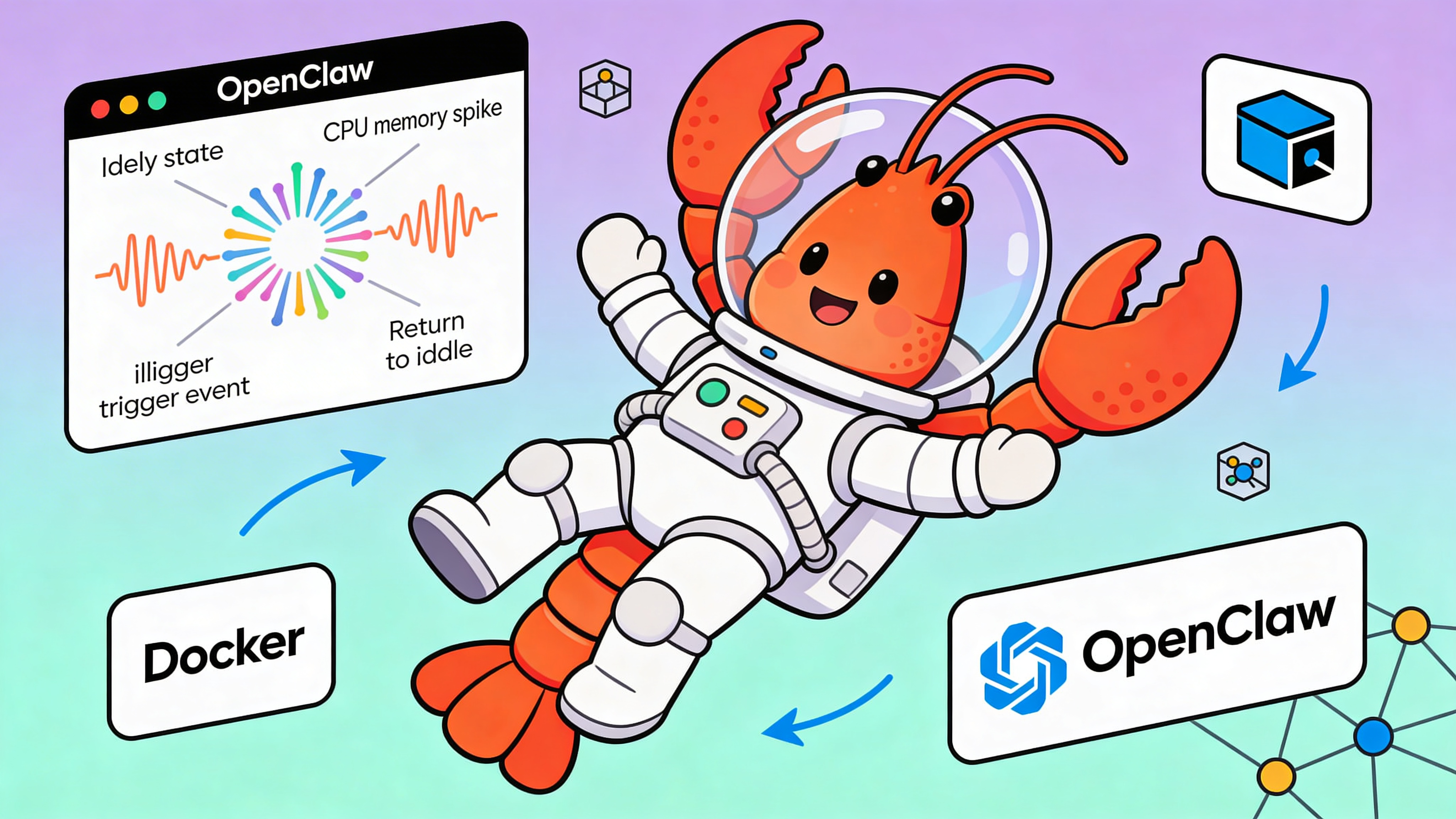 OpenClaw deployment architecture showing burst pattern and container isolation