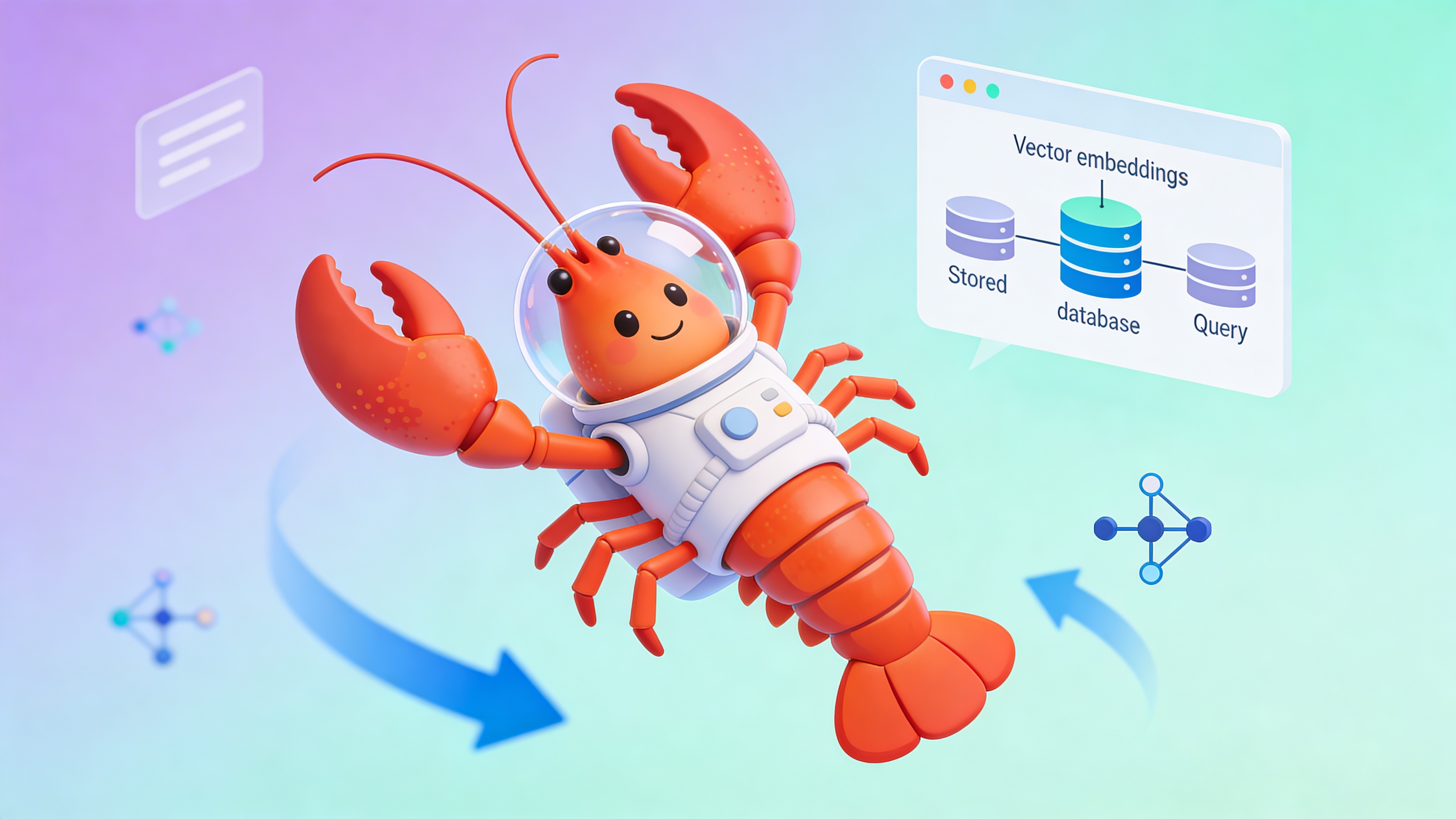 Illustration showing the architecture of vector databases in AI applications